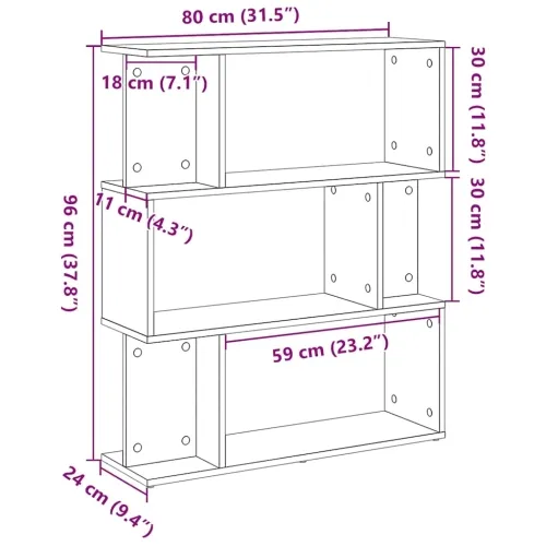 Polica za knjige crni hrast 80x24x96 cm Inženirsko drvo - Crni hrast Cijena