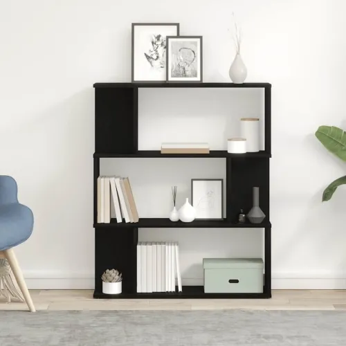 Polica za knjige crni hrast 80x24x96 cm Inženirsko drvo - Crni hrast Cijena