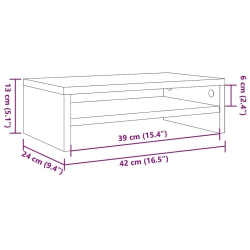 Stalak za monitor Crni hrast 42x24x13 cm Konstruirano drvo - Crni hrast Cijena