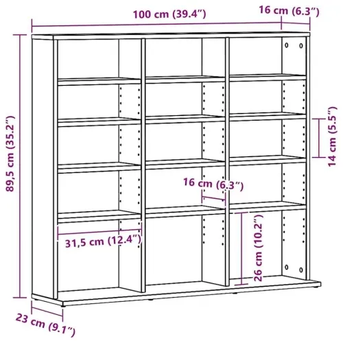 CD stalak – Ormarić za CD-ove crni hrast 100x23x89,5 cm inženjerski drvo - Crni hrast 100 x 23 x 89.5 cm Cijena