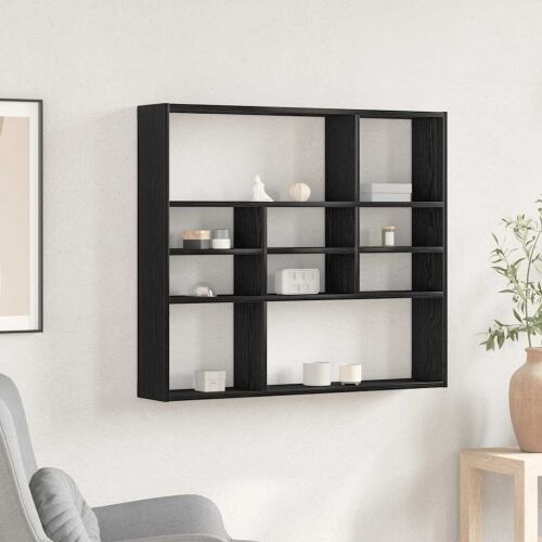 Zidna polica crni hrast 90x16x78 cm inženjerski drvo - Crni hrast 1 1 Crni hrast Cijena