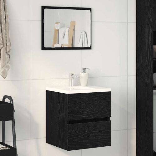 Ormarić za Lavabo - Umivaonik u kupaonici crni hrast 41x38,5x45 cm inženjerski drvo - Crni hrast 41 x 38.5 x 45 cm 1 1 Cijena