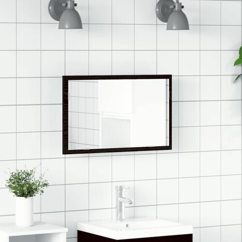 Kupaonsko ogledalo s LED svjetlima crni hrast 60x8,5x37 cm - Crni hrast 1 Crni hrast Cijena