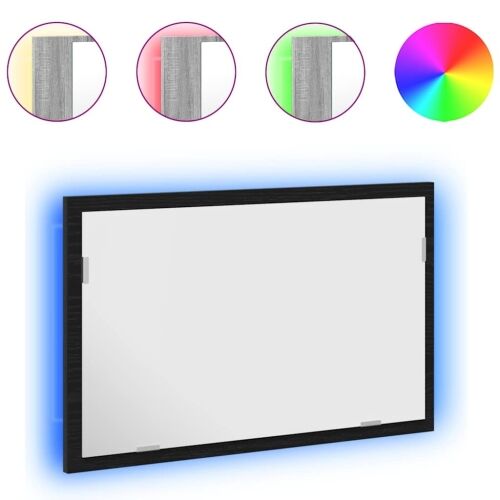 Kupaonsko ogledalo s LED svjetlima crni hrast 60x8,5x37 cm - Crni hrast 1 Crni hrast Cijena