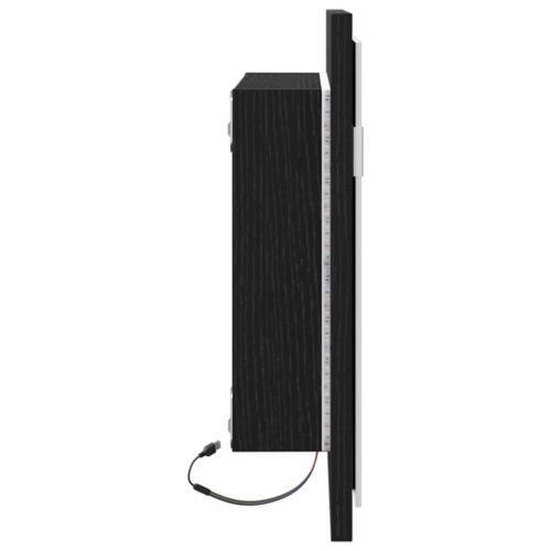 Kupaonsko ogledalo s LED svjetlima crni hrast 60x8,5x37 cm - Crni hrast 1 Crni hrast Cijena