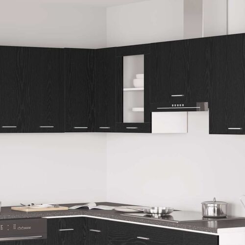 Viseći stakleni ormarić crni hrast 40x31x60 cm inženjerski drvo - Crni hrast 1 1 x viseći stakleni ormar (1 vrata) 40 cm 1 Cijena