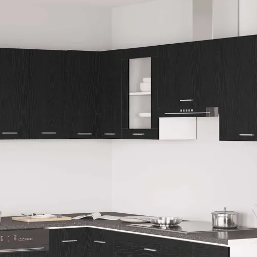 Viseći stakleni ormarić crni hrast 40x31x60 cm inženjerski drvo - Crni hrast 1 x viseći stakleni ormar (1 vrata) 40 cm Cijena