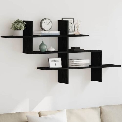 Zidna polica crni hrast 124,5x18x60,5 cm inženjerski drvo - Crni hrast 1 1 Crni hrast Cijena