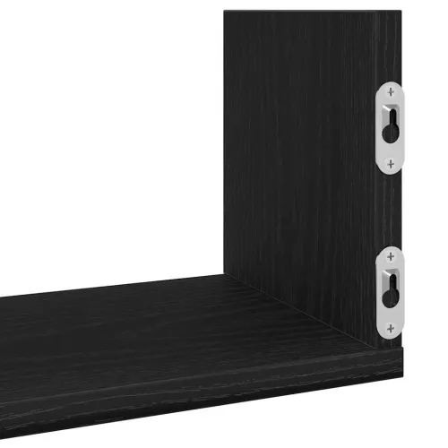 Zidne police 3 kom. Crni hrast 80x18x18 cm Konstruirano drvo - Crni hrast 80 x 18 x 18 cm Cijena
