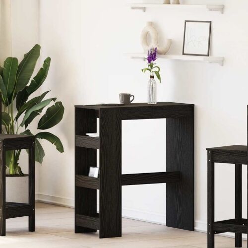 Barski stol s policama Crni hrast 90x40x103,5 cm Konstruirano drvo - Crni hrast 1 Crni hrast Cijena