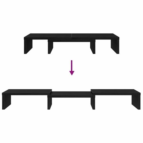 Podesivi stalak za monitor crni hrast 60x24x10,5 cm inženjerski drvo - Crni hrast 60 x 24 x 10.5 cm Crni hrast 60 x 24 x 10.5 cm Cijena