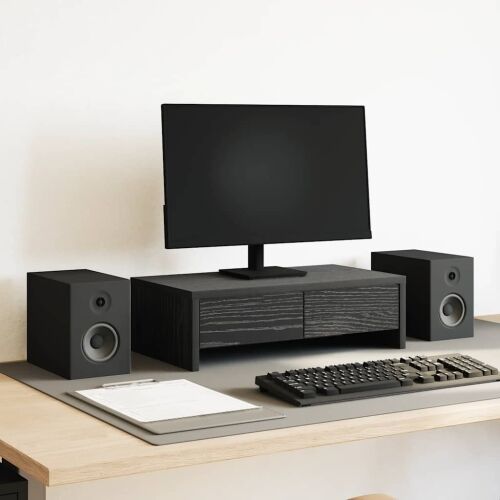 Stalak za monitor s ladicama Crni hrast 50x27x15 cm Konstruirano drvo - Crni hrast 50 x 27 x 15 cm Crni hrast 50 x 27 x 15 cm Cijena