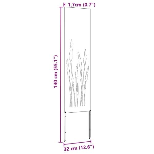 Privatnost u vrtu Bijelo 32 x 140 cm Hladno valjana čelična - Bijela Trava 32 x 140 cm Cijena