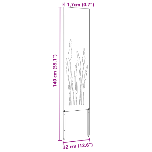 Privatnost u vrtu Bijelo 32 x 140 cm Hladno valjana čelična - Bijela Trava 32 x 140 cm Cijena