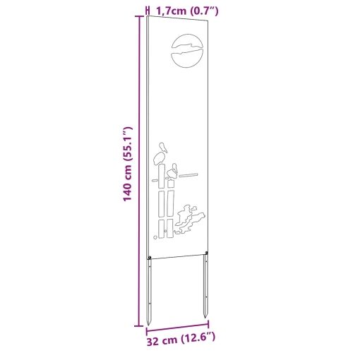 Privatnost u vrtu Crna 32 x 140 cm Hladno valjana čelična - Crna Apstraktno 32 x 140 cm Cijena