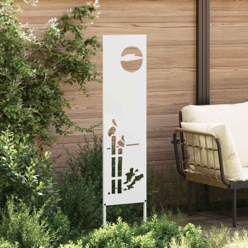 Privatnost u vrtu Bijelo 32 x 140 cm Hladno valjana čelična - Bijela Apstraktno 32 x 140 cm Cijena