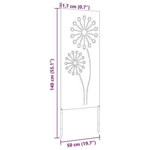 Privatnost u vrtu Crna 50 x 140 cm Hladno valjana čelična - Crna Okruglo 50 x 140 cm Cijena