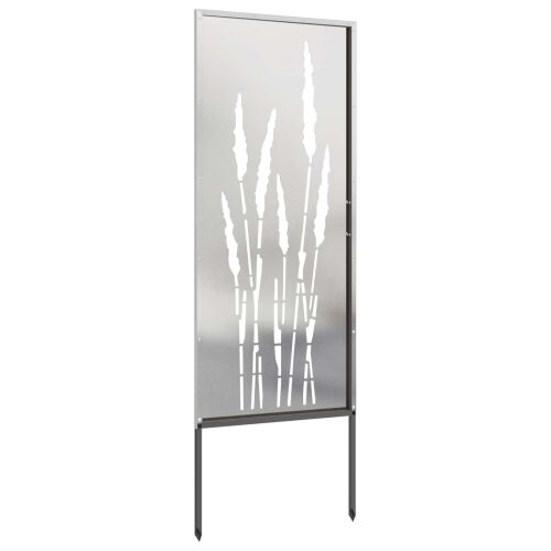 Privatnost u vrtu Cvjetni Srebrno 50 x 140 cm Nehrđajući čelik - Nehrđajući čelik Trava 50 x 140 cm Cijena