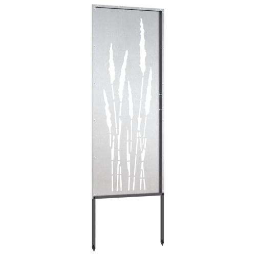 Privatnost u vrtu Cvjetni Srebrno 50 x 140 cm Nehrđajući čelik - Nehrđajući čelik Trava 50 x 140 cm Cijena