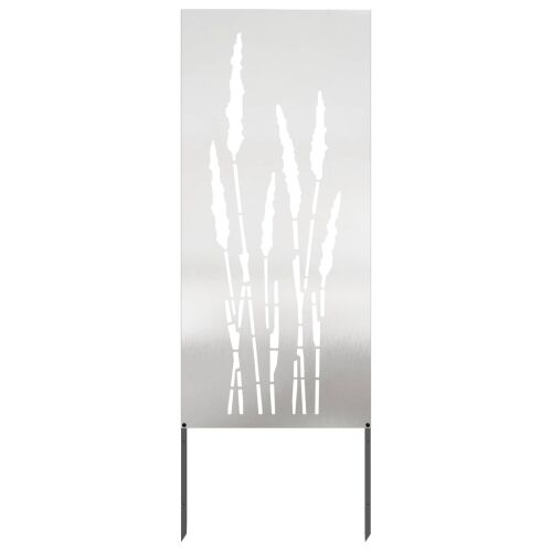 Privatnost u vrtu Cvjetni Srebrno 50 x 140 cm Nehrđajući čelik - Nehrđajući čelik Trava 50 x 140 cm Cijena