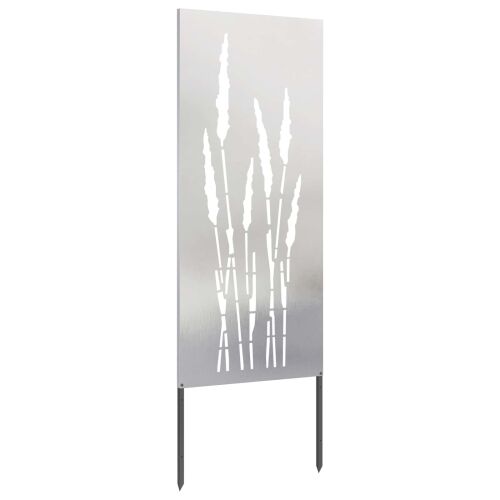 Privatnost u vrtu Cvjetni Srebrno 50 x 140 cm Nehrđajući čelik - Nehrđajući čelik Trava 50 x 140 cm Cijena