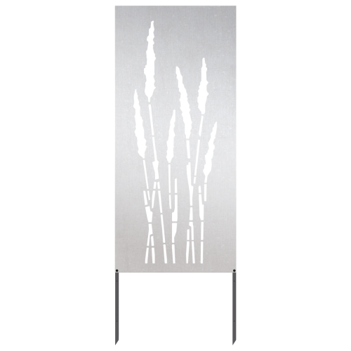 Privatnost u vrtu Cvjetni Srebrno 50 x 140 cm Nehrđajući čelik - Nehrđajući čelik Trava 50 x 140 cm Cijena