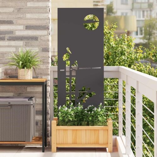 Privatnost u vrtu Crna 50 x 140 cm Hladno valjana čelična - Crna Apstraktno 50 x 140 cm Cijena