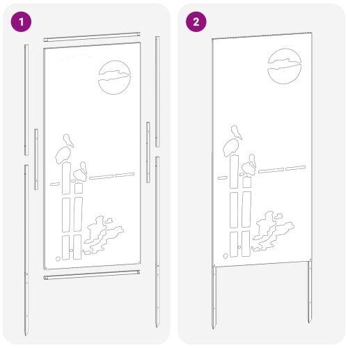 Privatnost u vrtu Crna 50 x 140 cm Hladno valjana čelična - Crna Apstraktno 50 x 140 cm Cijena