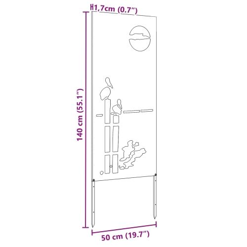 Privatnost u vrtu Crna 50 x 140 cm Hladno valjana čelična - Crna Apstraktno 50 x 140 cm Cijena