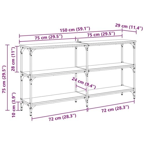 Konzolna stolica Crni hrast 150 x 29 x 75 cm - Crni hrast 150 cm Cijena