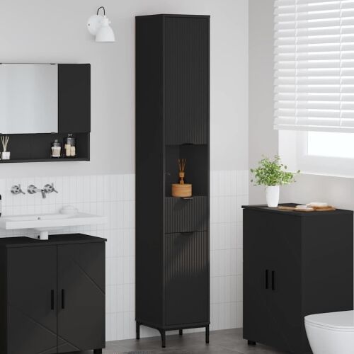 Kupaonski ormar Crna 31,5 x 33 x 190 cm - Crna Cijena