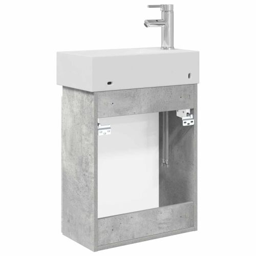 Jedinstveni ormar za kupaonicu s Lavabo - Umivaonikom Betonska siva - Betonska siva s lijevim slavinom Cijena