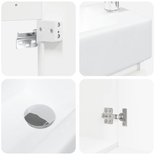 Jedinstveni ormar za kupaonicu s Lavabo - Umivaonikom Bijela - Bijela s desnom slavinom Cijena
