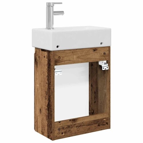 Jedinstveni ormar za kupaonicu s Lavabo - Umivaonikom Staro drvo - Staro drvo s desnom slavinom Cijena