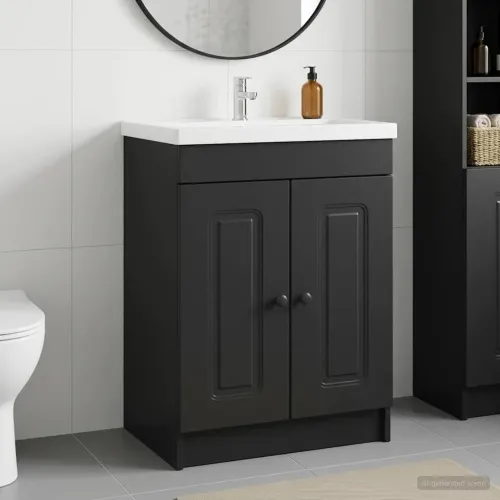 Ormarić ispod Lavabo - Umivaonika Crna 56 x 37,5 x 81 cm - Crna 56 x 37,5 x 81 cm Cijena