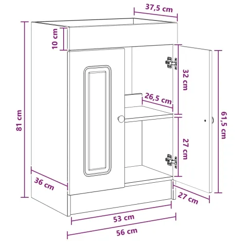 Ormarić ispod Lavabo - Umivaonika Hrast sonoma 56 x 37,5 x 81 cm - Hrast sonoma 56 x 37,5 x 81 cm Cijena