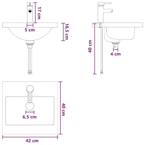 Kupaonski Lavabo - Umivaonik s sudoperom Bijela visokog sjaja - Bijela visokog sjaja 42 x 40 x 84,5 cm Cijena
