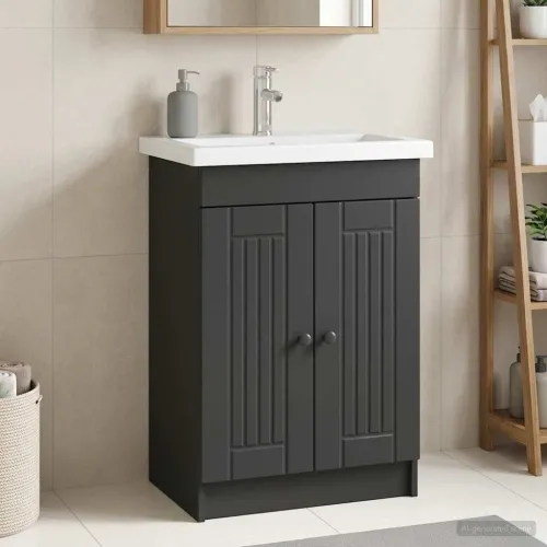 Ormarić ispod Lavabo - Umivaonika Crna 56 x 37,5 x 81 cm - Crna 56 x 37,5 x 81 cm Cijena