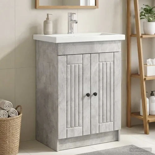 Ormarić ispod Lavabo - Umivaonika Betonska siva 56 x 37,5 x 81 cm - Betonska siva 56 x 37,5 x 81 cm Cijena