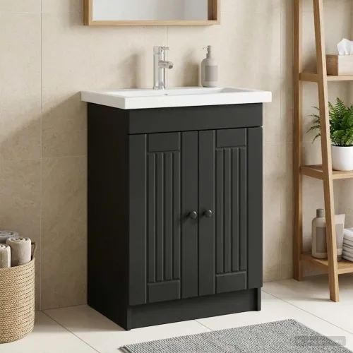 Ormarić ispod Lavabo - Umivaonika Crna 78,5 x 37,5 x 81 cm - Crna 78,5 x 37,5 x 81 cm Cijena