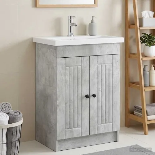 Ormarić ispod Lavabo - Umivaonika Betonska siva 78,5 x 37,5 x 81 cm - Betonska siva 78,5 x 37,5 x 81 cm Cijena