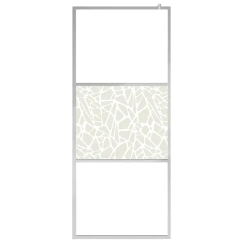 Pregrada za tuširanje od stakla ESG s uzorkom kamena 100x195 cm - Srebrna 100 x 195 cm staklo i kamen Cijena