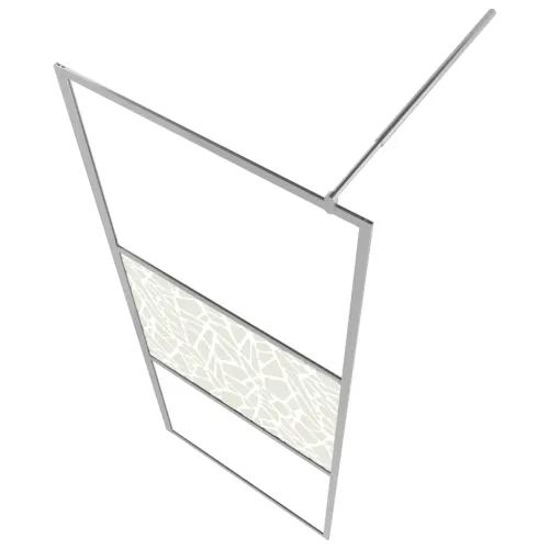 Pregrada za tuširanje od stakla ESG s uzorkom kamena 100x195 cm - Srebrna 100 x 195 cm staklo i kamen Cijena