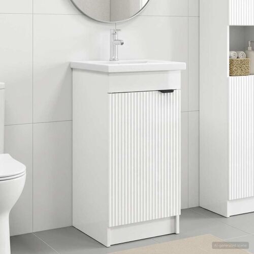 Kupaonski Lavabo - Umivaonik s sudoperom Bijela visokog sjaja - Bijela visokog sjaja 42 x 40 x 84,5 cm Cijena