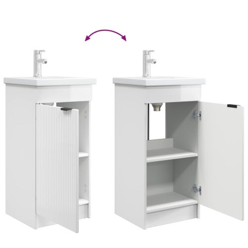 Kupaonski Lavabo - Umivaonik s sudoperom Bijela visokog sjaja - Bijela visokog sjaja 42 x 40 x 84,5 cm Cijena