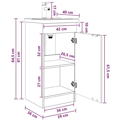 Kupaonski Lavabo - Umivaonik s sudoperom Bijela visokog sjaja - Bijela visokog sjaja 42 x 40 x 84,5 cm Cijena
