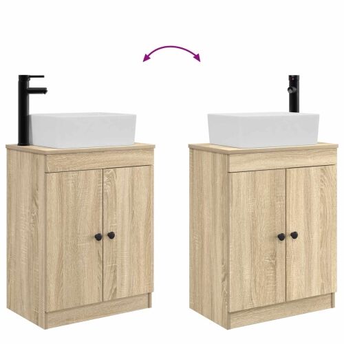 Kupaonski Lavabo - Umivaonik s sudoperom Hrast sonoma 54 x 35 x 83 cm - Hrast sonoma Cijena