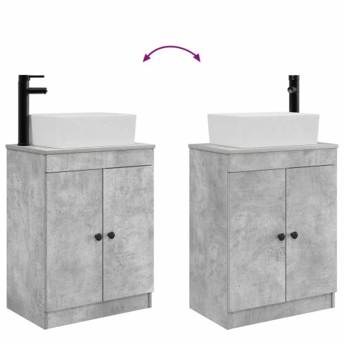 Kupaonski Lavabo - Umivaonik s sudoperom Betonska siva 54 x 35 x 83 cm - Betonska siva Cijena