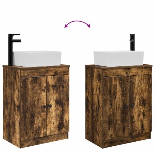 Kupaonski Lavabo - Umivaonik s sudoperom Dimljeni hrast 54 x 35 x 83 cm - Dimljeni hrast Cijena