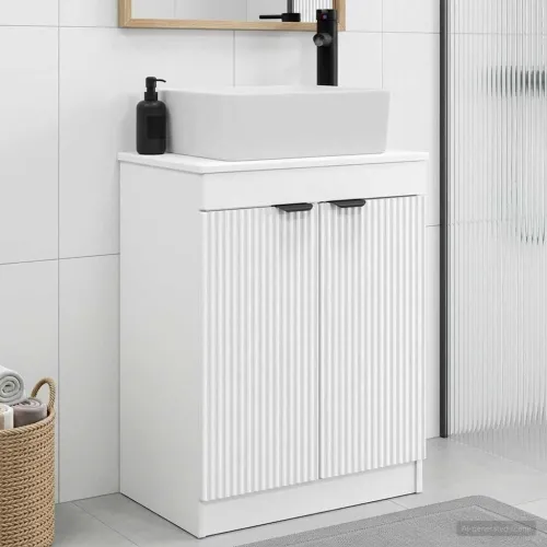 Kupaonski Lavabo - Umivaonik s sudoperom Bijela 54 x 35 x 83 cm - Bijela Cijena